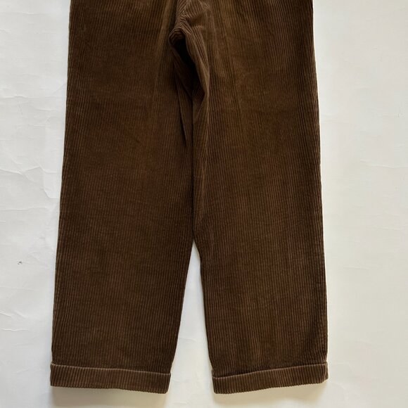 Vtg. Amherst and Brock Mens 33 S Brown Wide Wale Pleated Cuffed Corduroy Pants - Picture 11 of 12